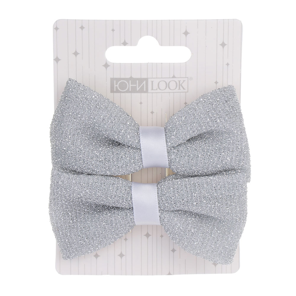 ЮНИLOOK Зажимы для волос 2шт, 5,5см, сплав, полиэстер, 4 цвета, ACS-131нг - #5