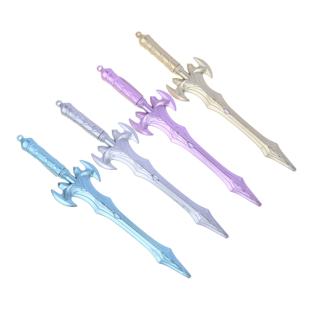 Ручка шариковая синяя в форме меча, пластик, 19х4 см, 4 дизайна - #1