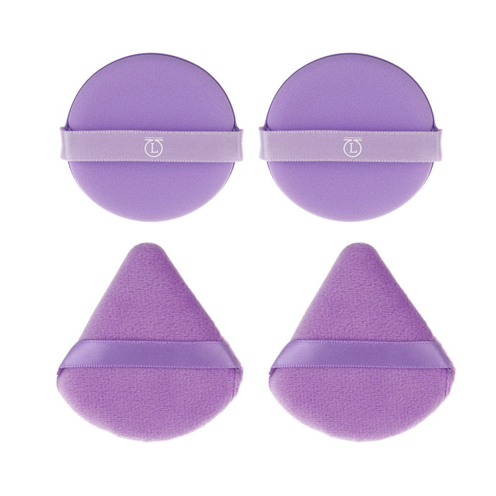 Набор для визажа (пуховка 6,5x7x0,7см, 2 шт., спонжи d5,5см 2 шт)в футляре тм ЮL, п/э, ПУ, 4 цвета - #2