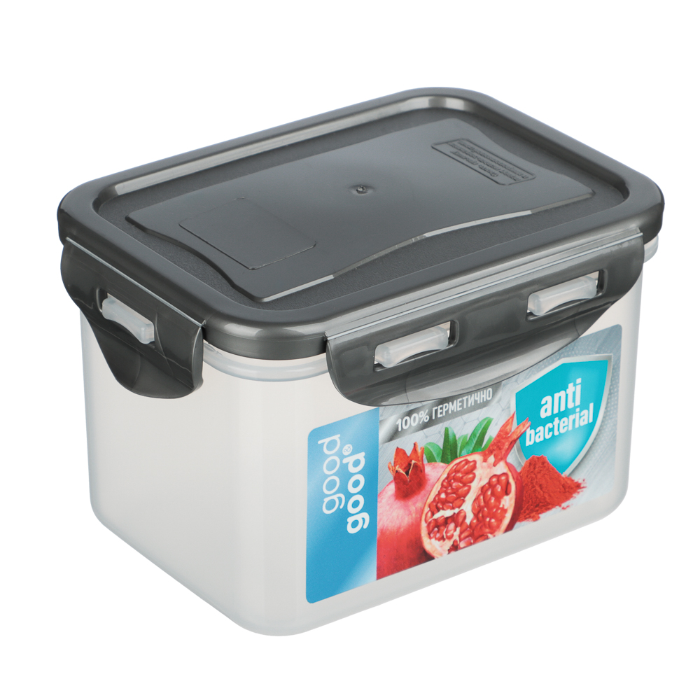 Контейнер герметичный для СВЧ с защелками, 0,63л, 130х100х85мм, пластик - #8