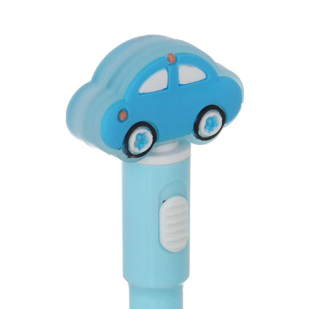 Ручка шариковая синяя 0,7мм, с LED подсветкой "Машинка", 3 вида - #5