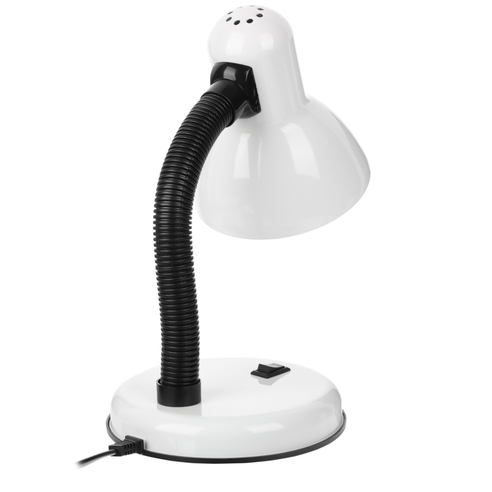 FORZA Лампа настольная, Е27, 28см, 40Вт, 220В, с выключателем, шнур 75 см, белый - #7