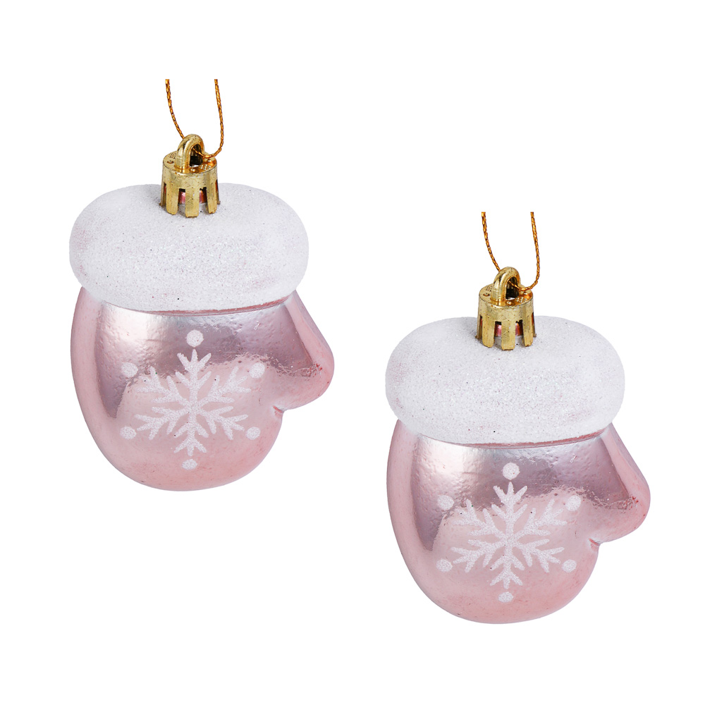 СНОУ БУМ Набор декоративных украшений "Варежки" 2шт, 5x3x7,5см, пластик, арт.2 - #1