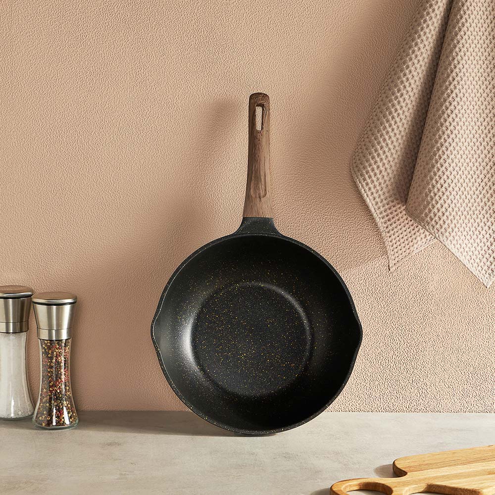 SATOSHI Карнуа Сотейник литой d28см, антипригарное покрытие Мрамор, индукция - #7