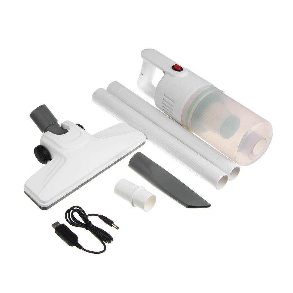 LEBEN Пылесос беспроводной, 100Вт, 7.4В/2300 мАч, 2 насадки, Hepa фильтр, 0,85л, пластик, белый - #16