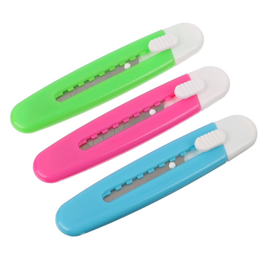 ClipStudio Нож канцелярский малый, 9см, лезвие 9мм, пластик, 3 цвета - #1