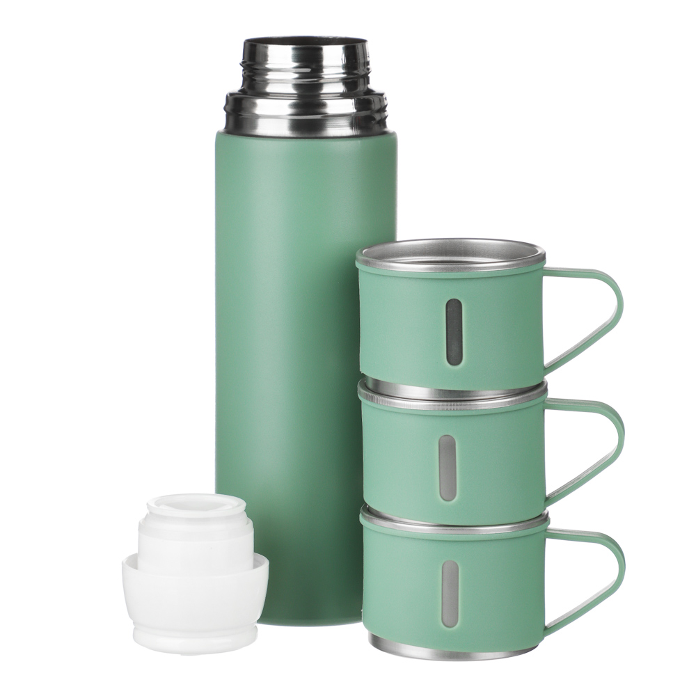 SATOSHI Набор Термос 500мл и 2 кружки, нержавеющая сталь - #7