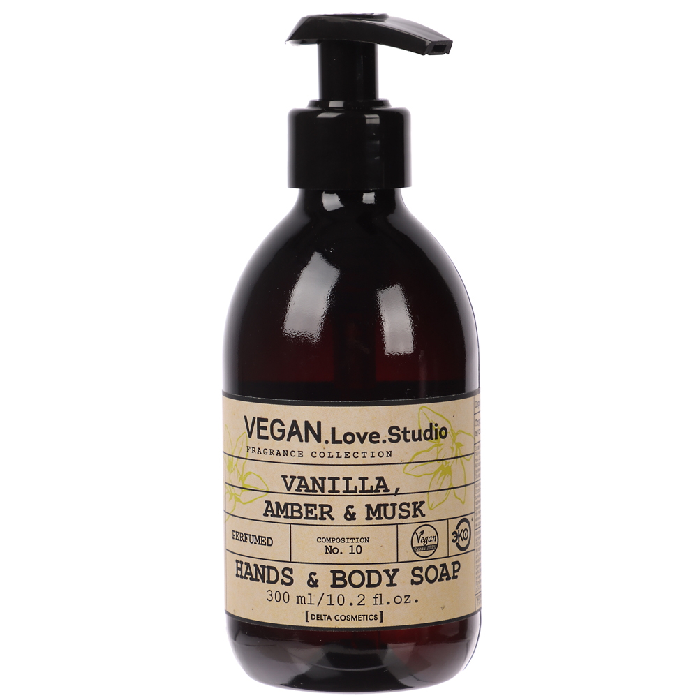 Парфюмированное мыло для рук и тела VEGAN.Love.Studio Vanilla, Amber, Musk, 300мл - #1