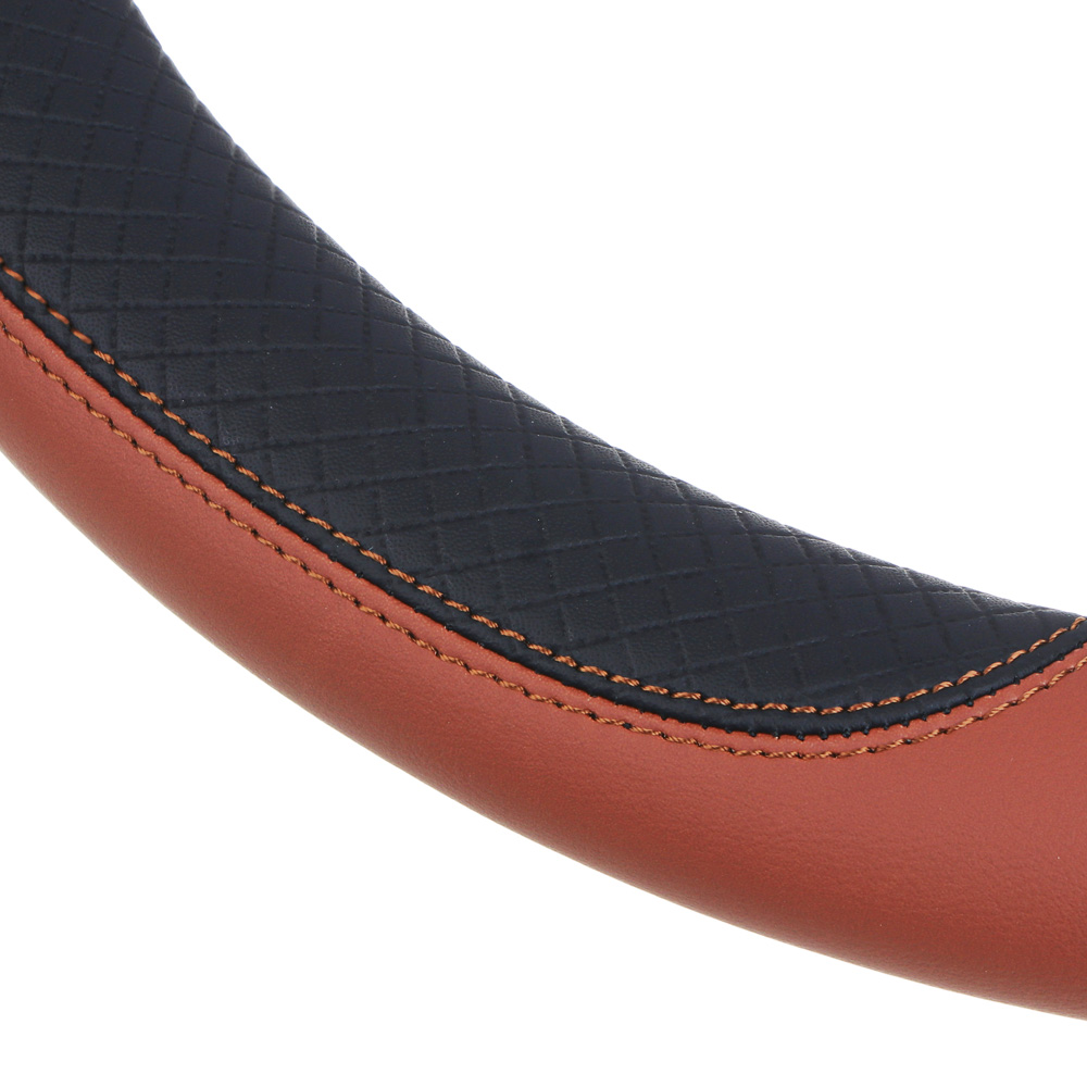 ЕРМАК Оплетка руля, серия Basic, размер M, черно-коричневая, полиуретан(PU) - #3