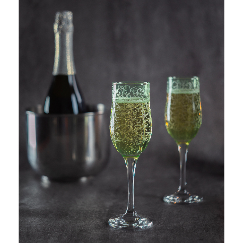 Набор бокалов для шампанского, с гравировкой, 2 шт, 200 мл - #9