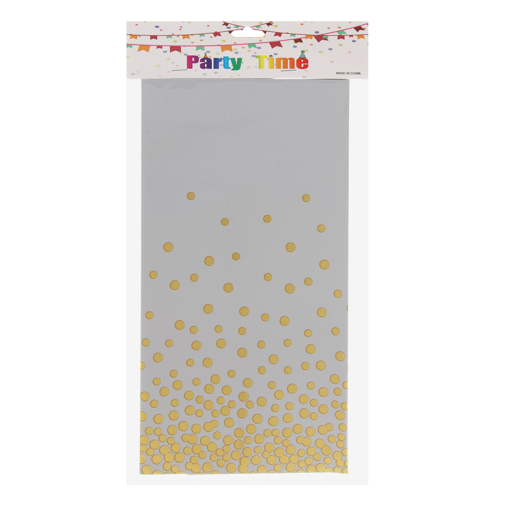 Скатерть одноразовая тм Fntastic, 136*180 см, 2,1 мкм, пластиковая пленка, фольгированный слой - #4