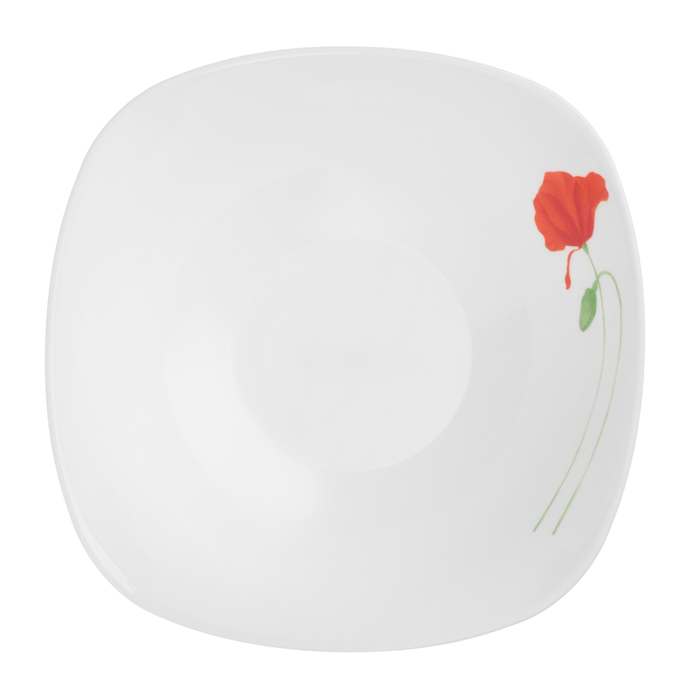 MILLIMI Маки Салатник, опаловое стекло, 480мл, 16.5х5.5см, квадратная форма - #5