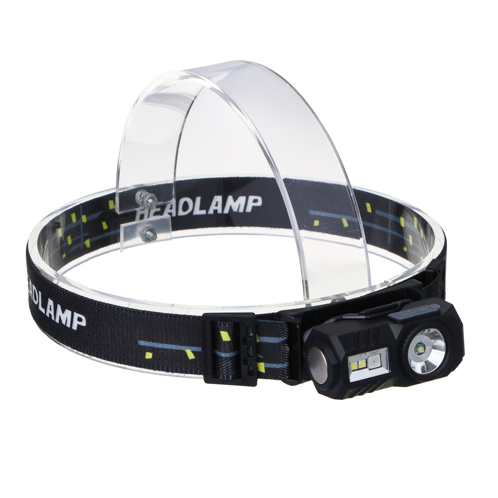 ЕРМАК Фонарь налобный,сенсорный,крепление, XPE LED+3LED,9 режимов,500мАч, 64х45х34 мм, красный свет - #1