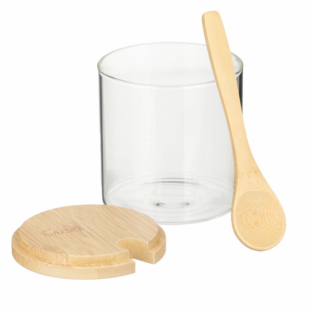 VETTA ЭКО Набор банок для хранения с ложкой, 3шт., 300мл, 28х10х9,5см, стекло, бамбук - #6