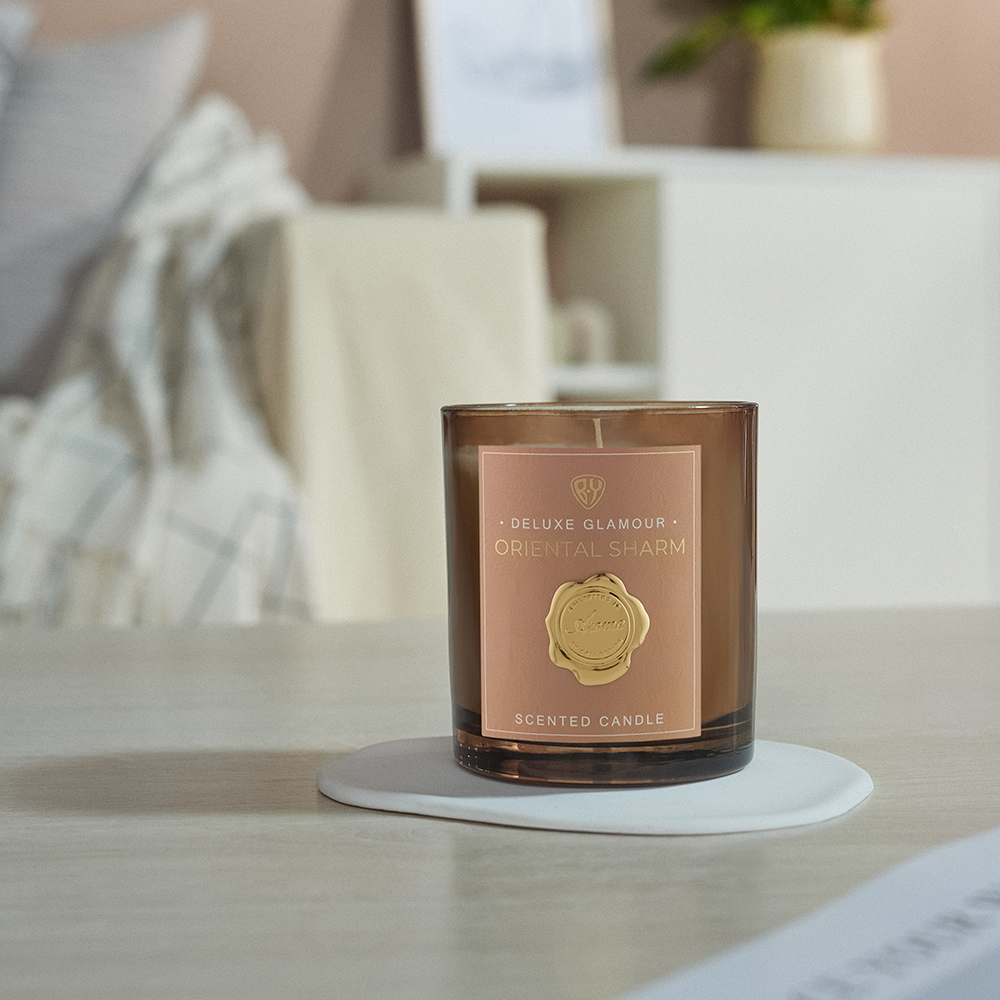 BY Свеча ароматизированная Deluxe Glamour, 200гр., Oriental Sharm - #11