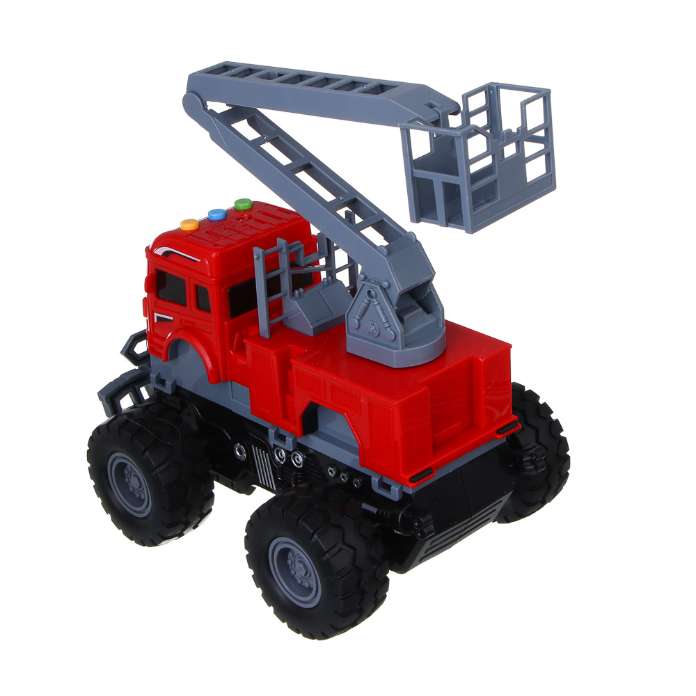 ИГРОЛЕНД Машинка пожарная, свет, звук, инерция, выдвижной кран, 3хAG13, ABS, 27х15х21 см - #7