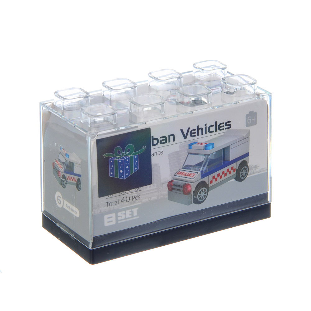 ИГРОЛЕНД Конструктор "Городские машинки", пластик бокс, 9х4,5х6 см, ABS, 8 видов - #3