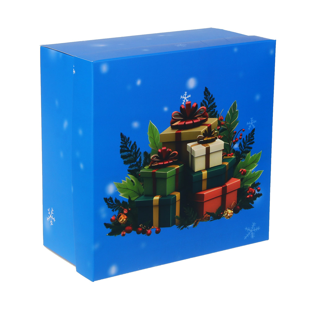 Коробка складная, 19,5x19,5x9,5см, бумага, арт.1, 4 дизайна - #6