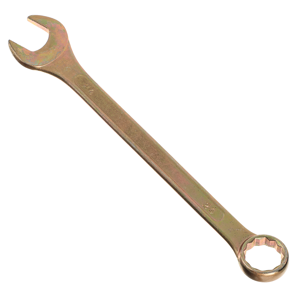 ЕРМАК Ключ рожково-накидной, 24мм, желтый цинк - #1