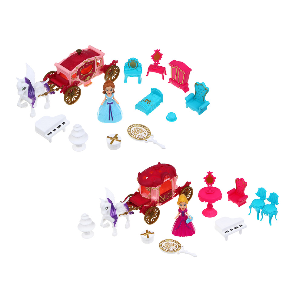 ИГРОЛЕНД Набор мебели с каретой и куклой "МиниМир", ABS, 22х6,8х21 см, 2 вида - #2