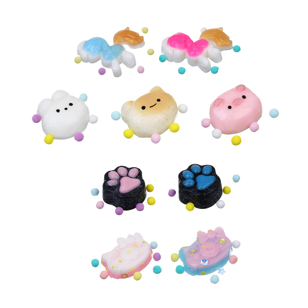 ИГРОЛЕНД Игрушка антистресс сквиш-мялка "Сладости" 5х5 см, TPR, ПЭ, 8 дизайнов - #2