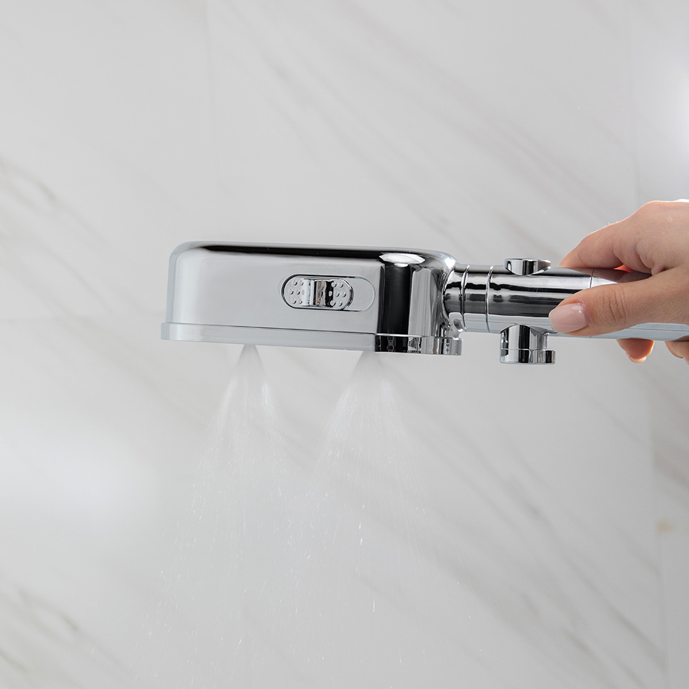 RAIN Лейка для душа с фильтром, 3 режима, регулировка напора воды, кнопка-стоп, 64х140мм, хром - #9