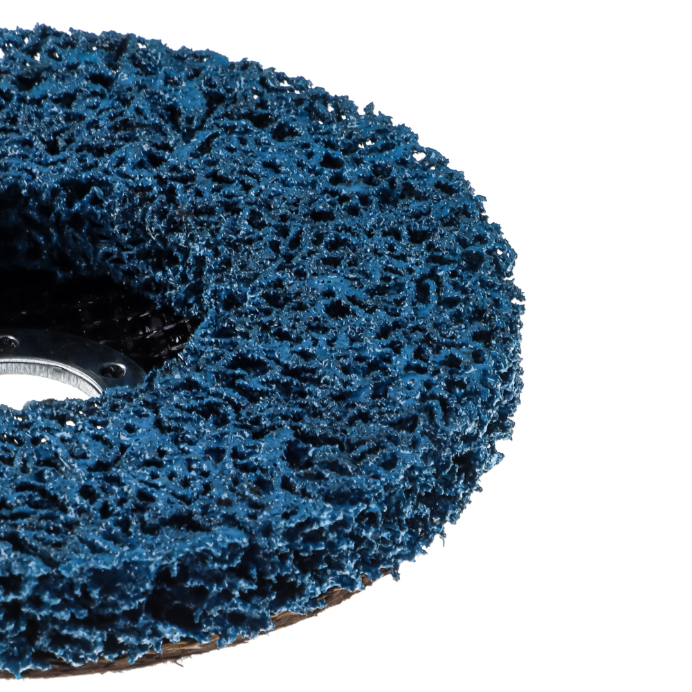 ЕРМАК Диск коралловый зачистной 125мм для УШМ, п.кв. 22 мм, толщина 14мм, синий, средняя жестк. - #4