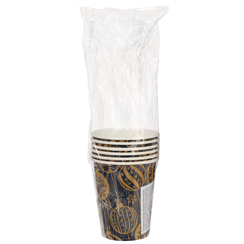 Набор бумажных стаканов Золотые шарики, 6 шт*250 мл - #4