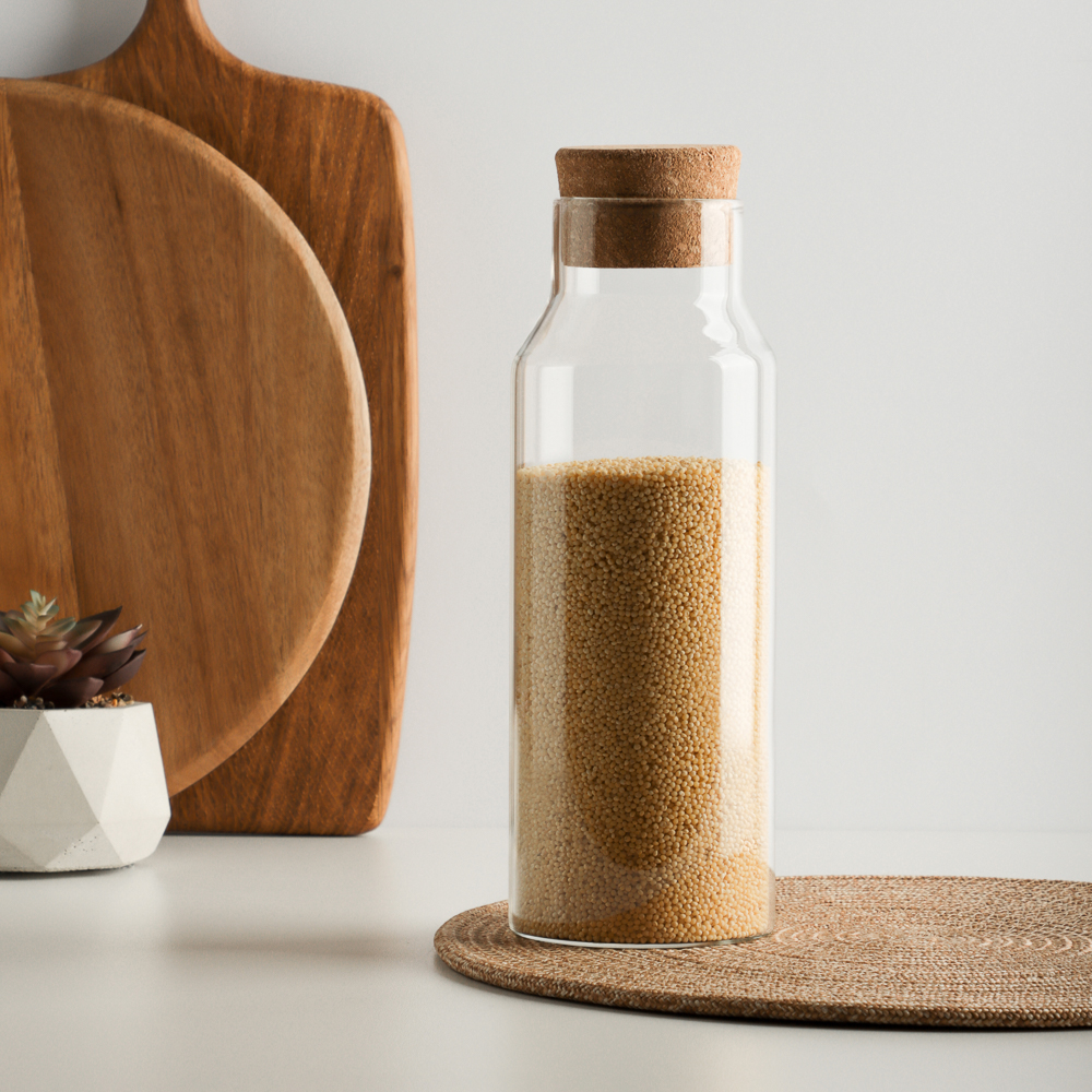 VETTA ЭКО Бутылка 1000мл, 25х9см, стекло, пробка - #6