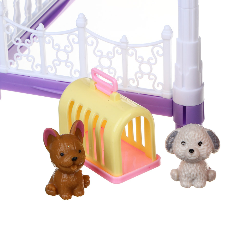 ИГРОЛЕНД Дом для куклы с акс., питомцами и куклой, 113 пред., ABS, PP, полиэстер, 30х8х23 см - #6