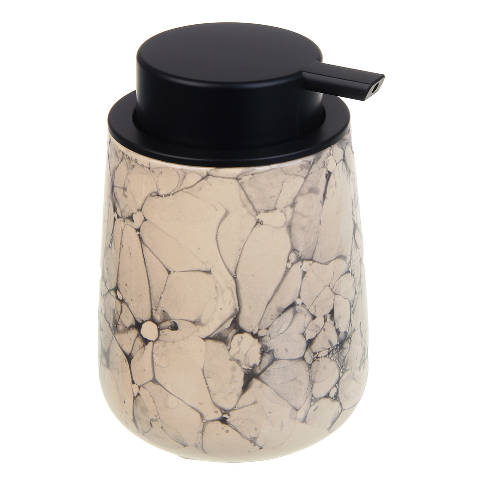 VETTA Дозатор для жидкого мыла, 320 мл, 13x9x9 см, керамика, "Космос", мрамор молочный - #1