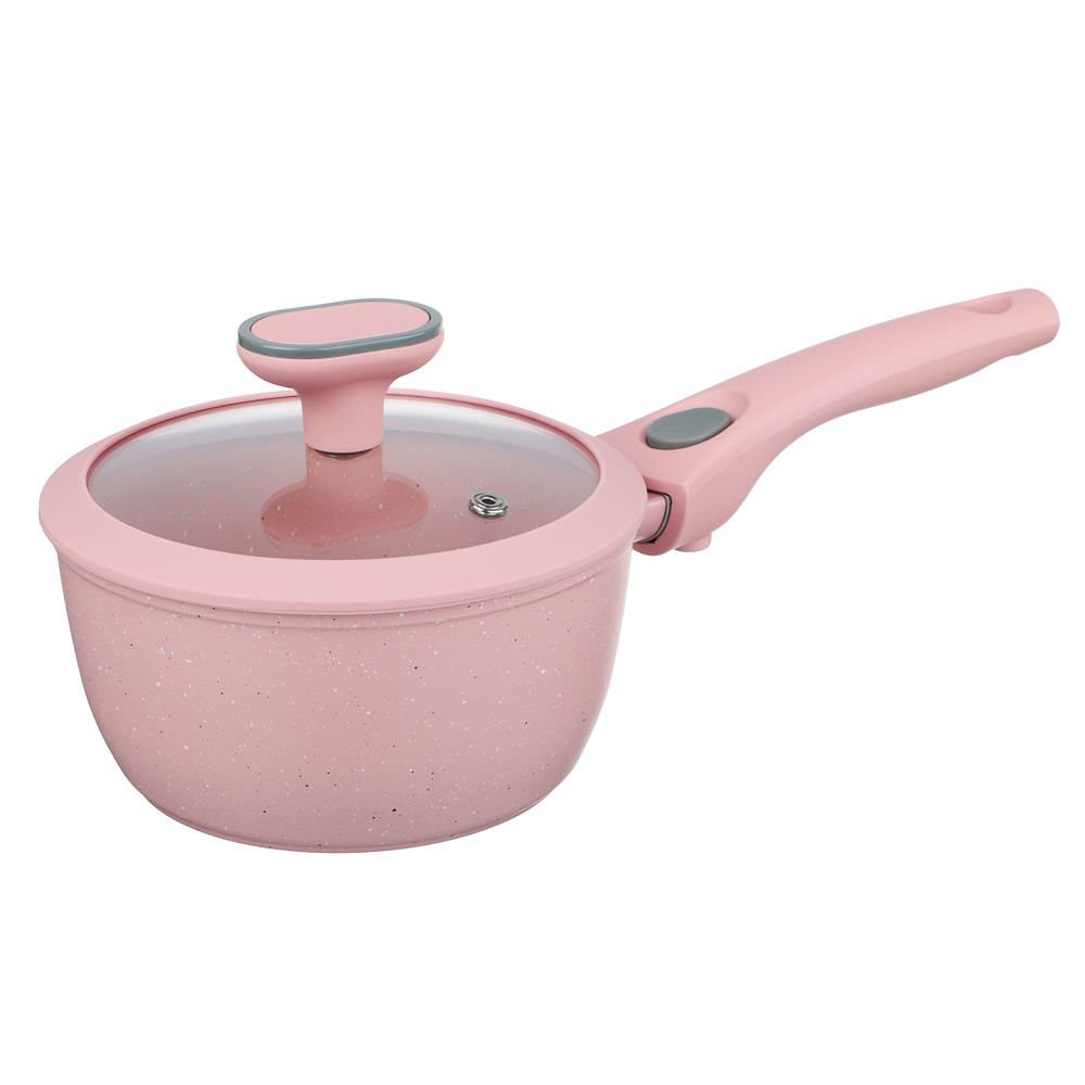 Ковш тм SATOSHI Ботаника 1,3л, d16см, с крышкой, съем. ручка, антиприг. покр. мрамор, инд, 3 цвета - #3