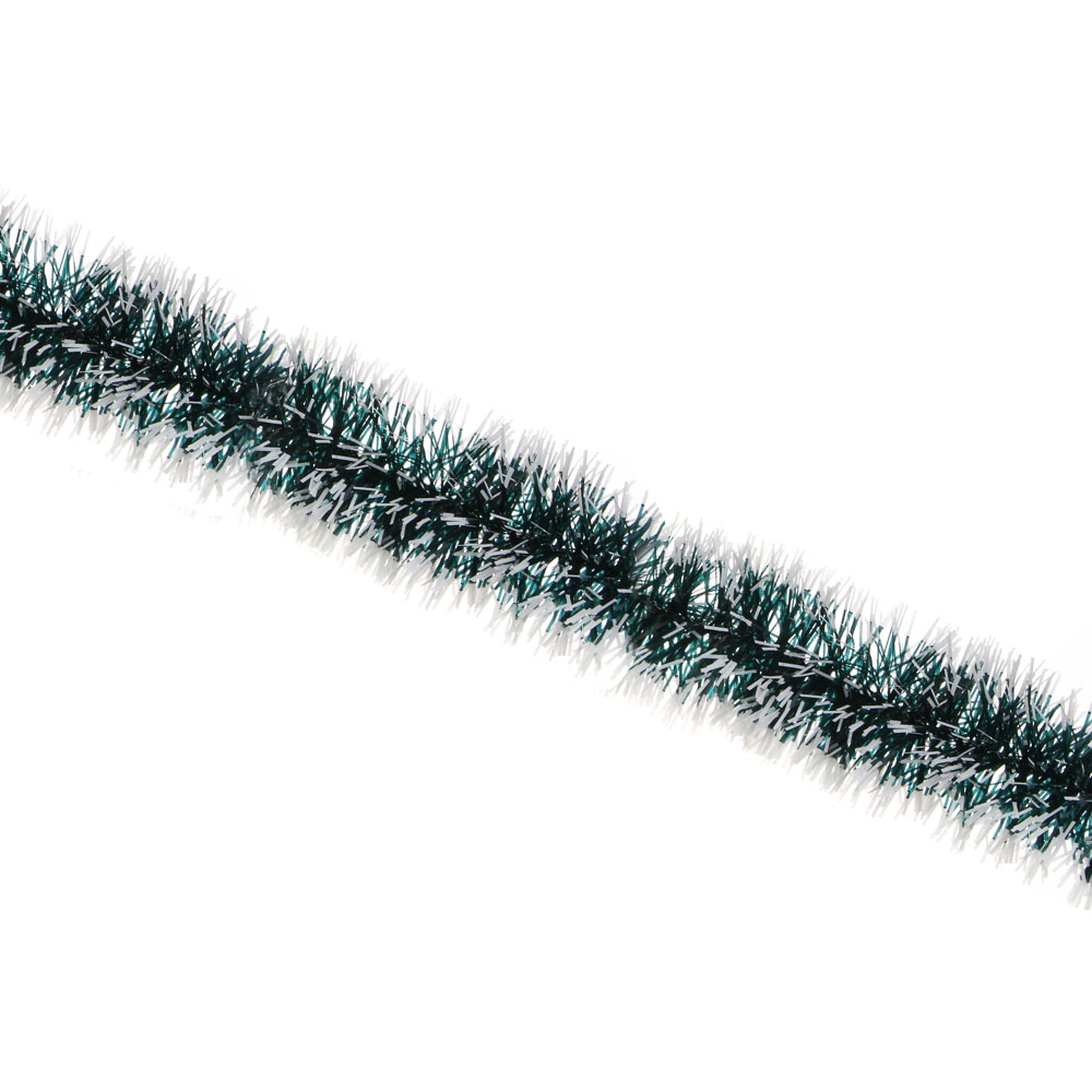 СНОУ БУМ Мишура 5x200см, ПЭТ, зеленая с белыми кончиками, 26-319 - #1