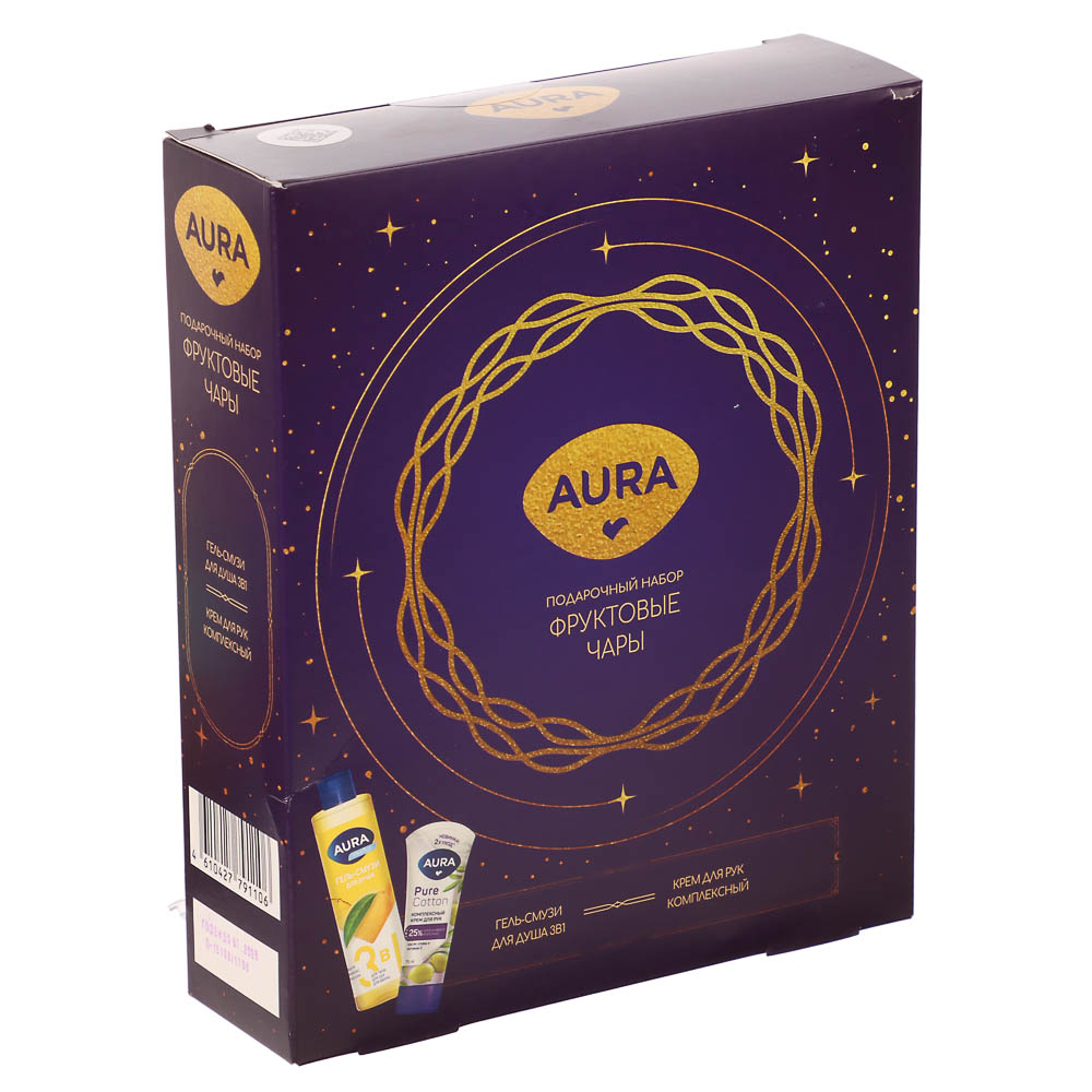 Подарочный набор женский AURA: Гель-смузи д/душа 3в1, 250мл+Крем д/рук Комплексный, 75мл - #3