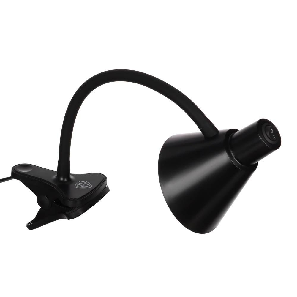 BY Светильник переносной настольный на прищепке, 230В, 5 Вт, 300Лм, металл, пластик, черный - #9