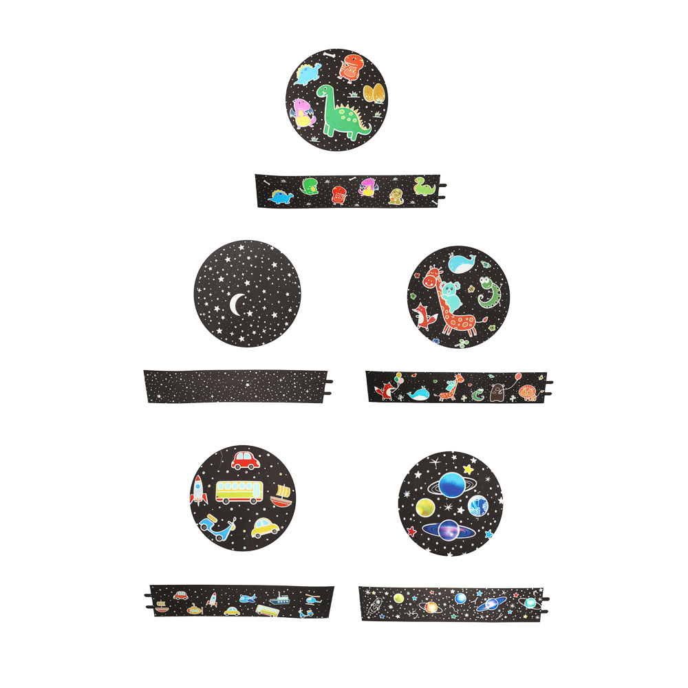 Светильник-ночник проектор BY Карусель, колонка Bt 3Вт, 6 проекций, акб. 1200mAh, USB 5В, розовый - #8