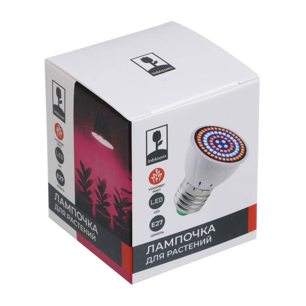 INBLOOM Лампочка для растений, 5x5.4см, 80LED (52R+28B), Е27, 3.6Вт, PC - #5