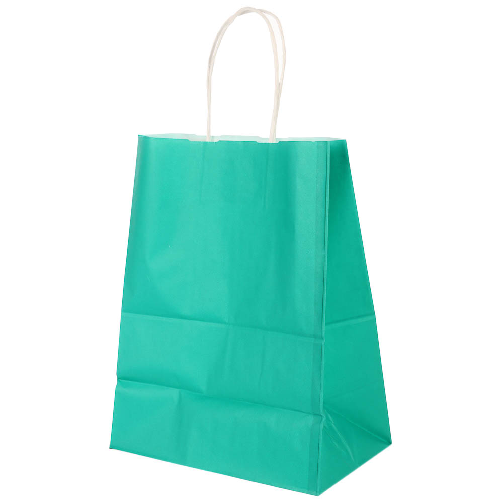 Пакет подарочный с кручеными ручками 24x14x30см, 2 цвета: розовый/зеленый в асс - #5