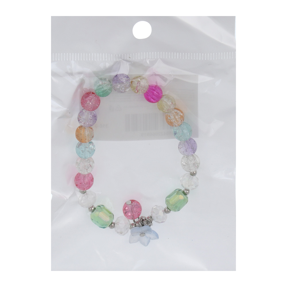 ЮНИLOOK Браслет с декором, d7см, d бусин 1см, 6 цветов, стекло, #4 - #5