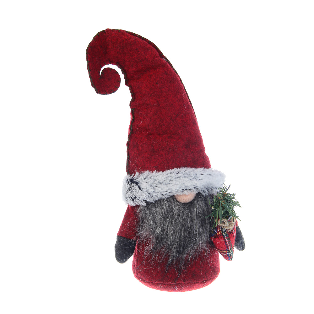 СНОУ БУМ Фигура декоративная "Гномик" 29 см, полиэстер, красный - #1