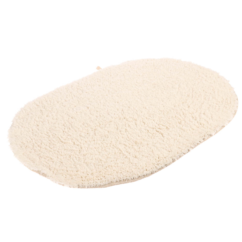 Коврик для ванной 40х60см овал TERNI кремовый, хлопок, SWM-6010-CRM-B - #2
