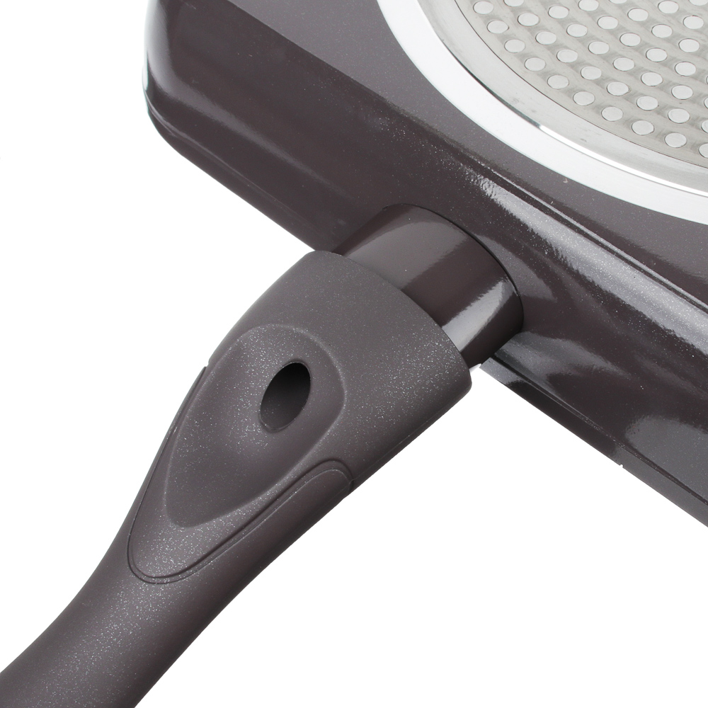 SATOSHI Валькур Сковорода-гриль литая 26х26см, антипригарное покрытие мрамор, индукция - #3