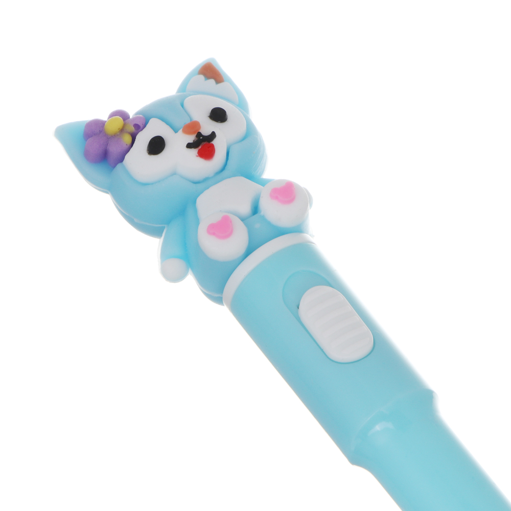 Ручка шариковая синяя 0,7мм, с LED подсветкой "Лисички", 3 вида - #3