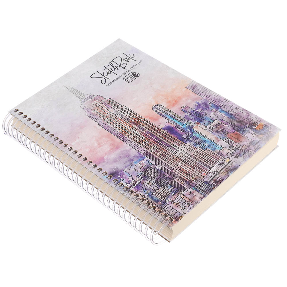 Скетчбук А5 (альбом),7БЦ,ламинация, блок 80-100 г/м2, спираль, в ассортименте - #8