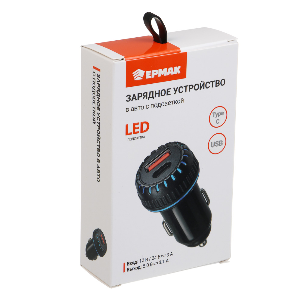 ЕРМАК Устройство зарядное автомобильное, Type CxUSB, 3.1А, 12/24В, пластик - #5