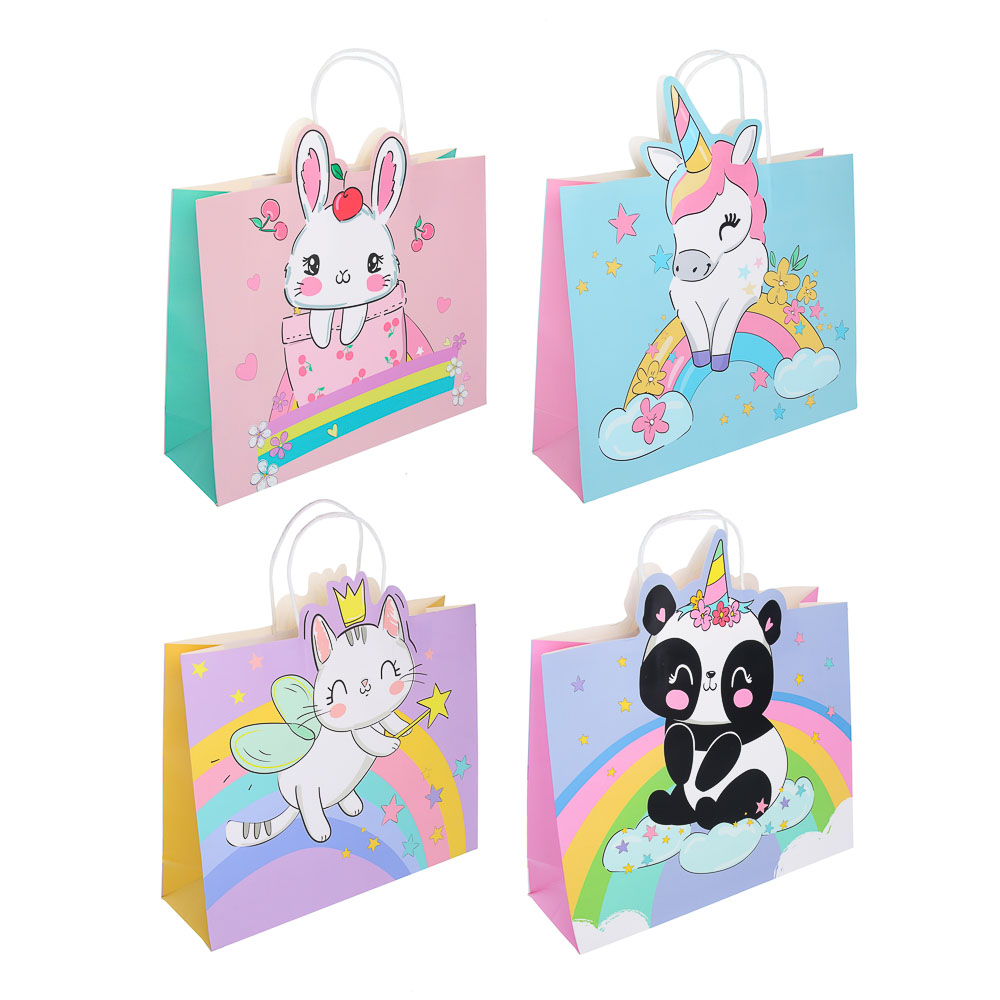 Пакет подарочный, тм Fntastic, фигурный, 32x26x10см, бумага, 4 дизайна - #1