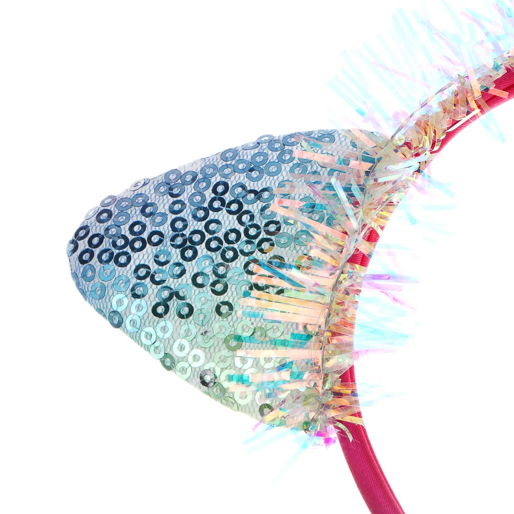 СНОУ БУМ Ободок светящийся с ушками, LED, диаметр 11,5см, пластик, полиэстер, 3хAG13, 3 реж., 4 диз. - #5