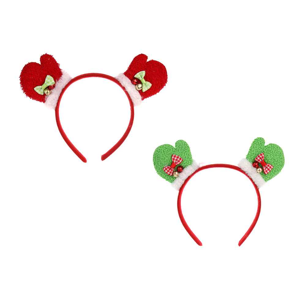 СНОУ БУМ Ободок новогодний с варежками, диаметр 11см, пластик, полиэстер, 2 дизайна - #1