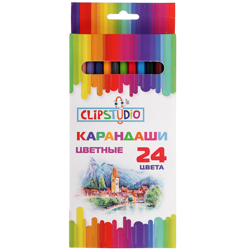 Карандаши 24цв. ClipStudio шестигранные заточ., пластик, улучшенное письмо, в карт.коробке - #2