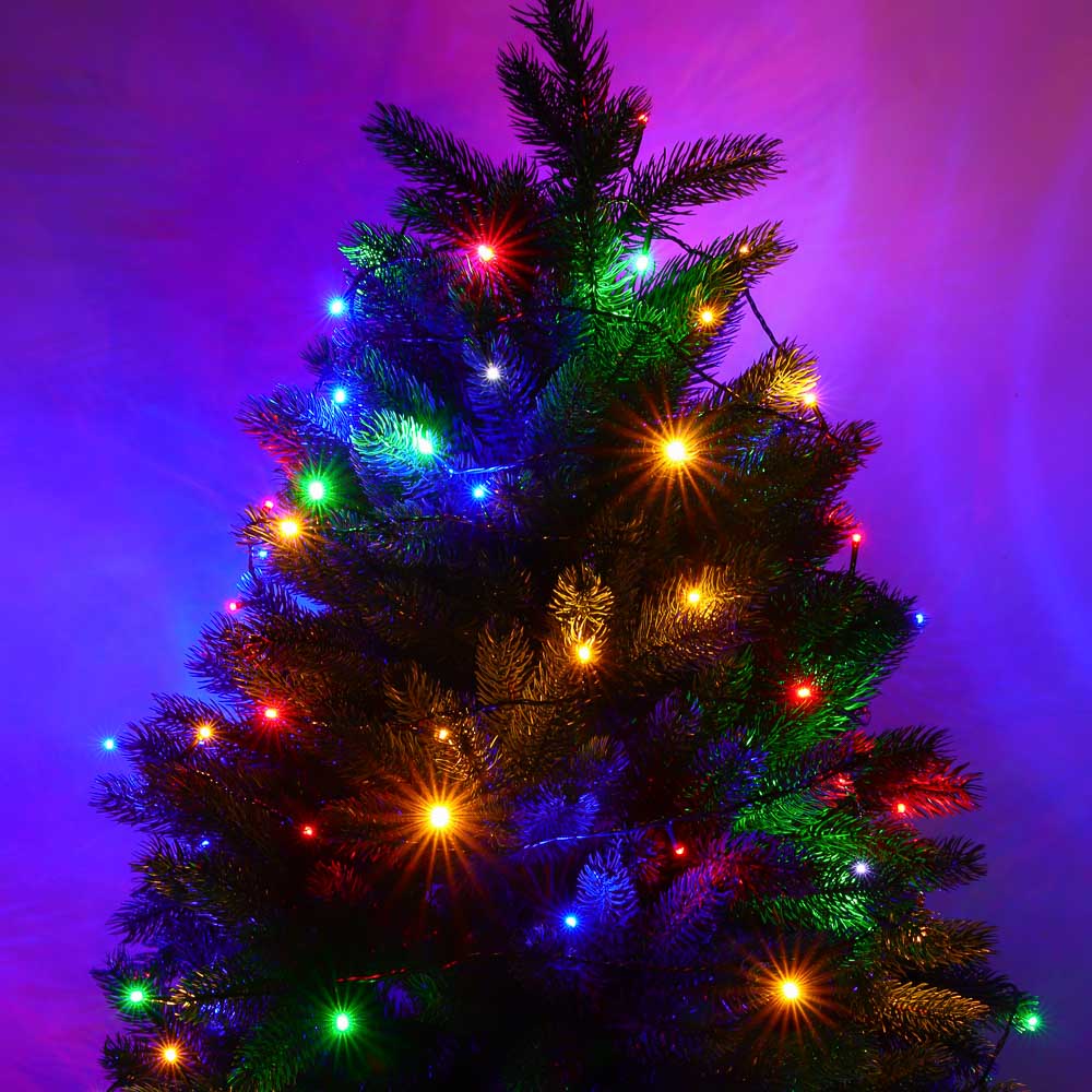 СНОУ БУМ Гирлянда эл. вьюн, 20м, 160LED, мульти, 8 реж, ПВХ зел, коннект, 220В - #6